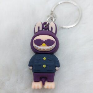 2/$19 Labubu purple with navy outfit keychain